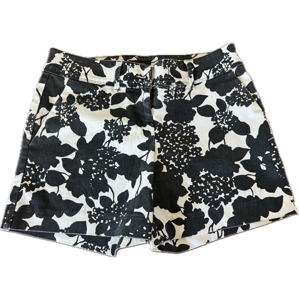 The Limited Women’s‎ Size 6 Black White Floral Shorts Cotton Poly Spandex READ